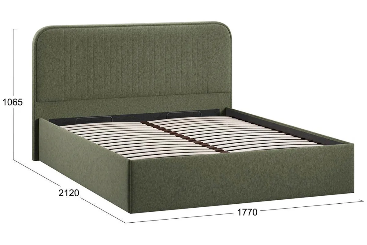 Кровать Тиффани Тип 1 с ПМ и заглушиной 160х200 (Микровелюр/Jercy Deep Green)