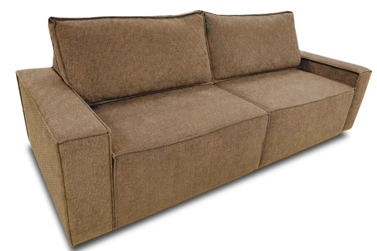 Диван Brick-3 S (Набивные подушки/Вывернутый) Гунин 2217-3 Коричнево-бежевый