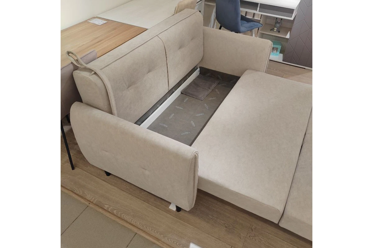 Диван-кровать Мишель ДК (Gretta Bone / Ножки Орех)