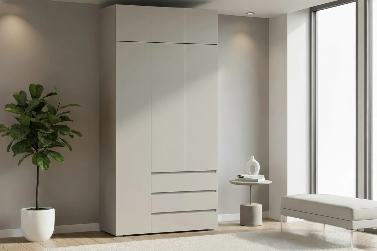 Шкаф с антресолью 3-створчатый Веста (Бежевый)