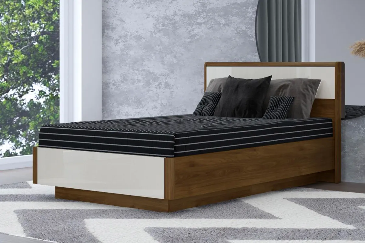 Кровать КР-4002-ГТ-КГ 140х200 (Гикори Джексон Темный / Кашемир Глянцевый)