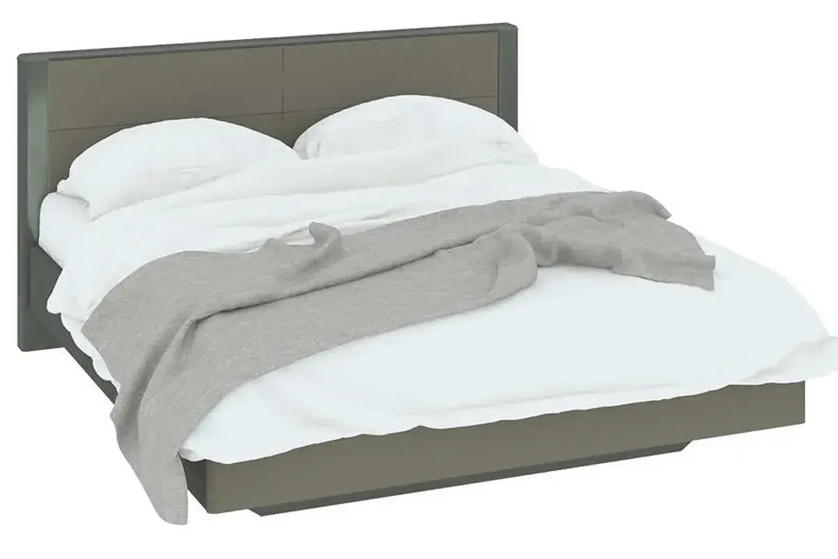 Двуспальная кровать Наоми СМ-208.01.01 (Фон Серый/Джут) 160х200 фото