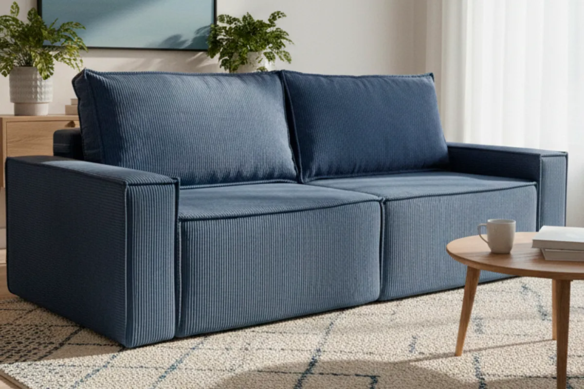 Диван Brick-3 S (Набивные подушки/Вывернутый) Арбен-Цилиум Индиго