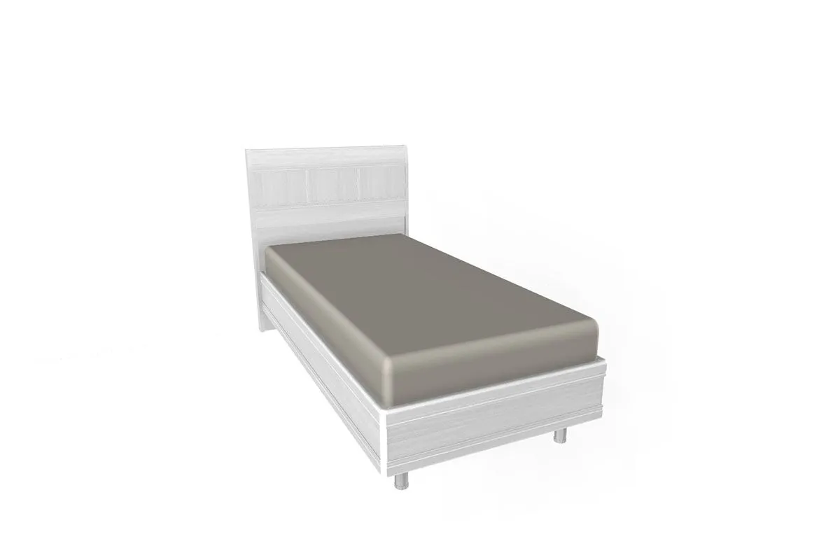 Кровать КР-2805 90х190 (Снежный Ясень)