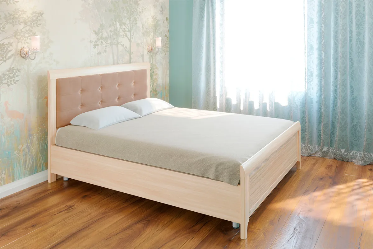 Кровать КР-2034-АС-В 180х200 (Ясень Асахи / Велюр)