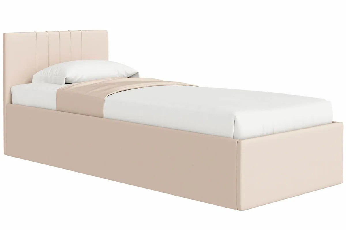 Кровать Соло односпальная с ПМ 90х200 (Newtone Light Beige/Светло-бежевый)