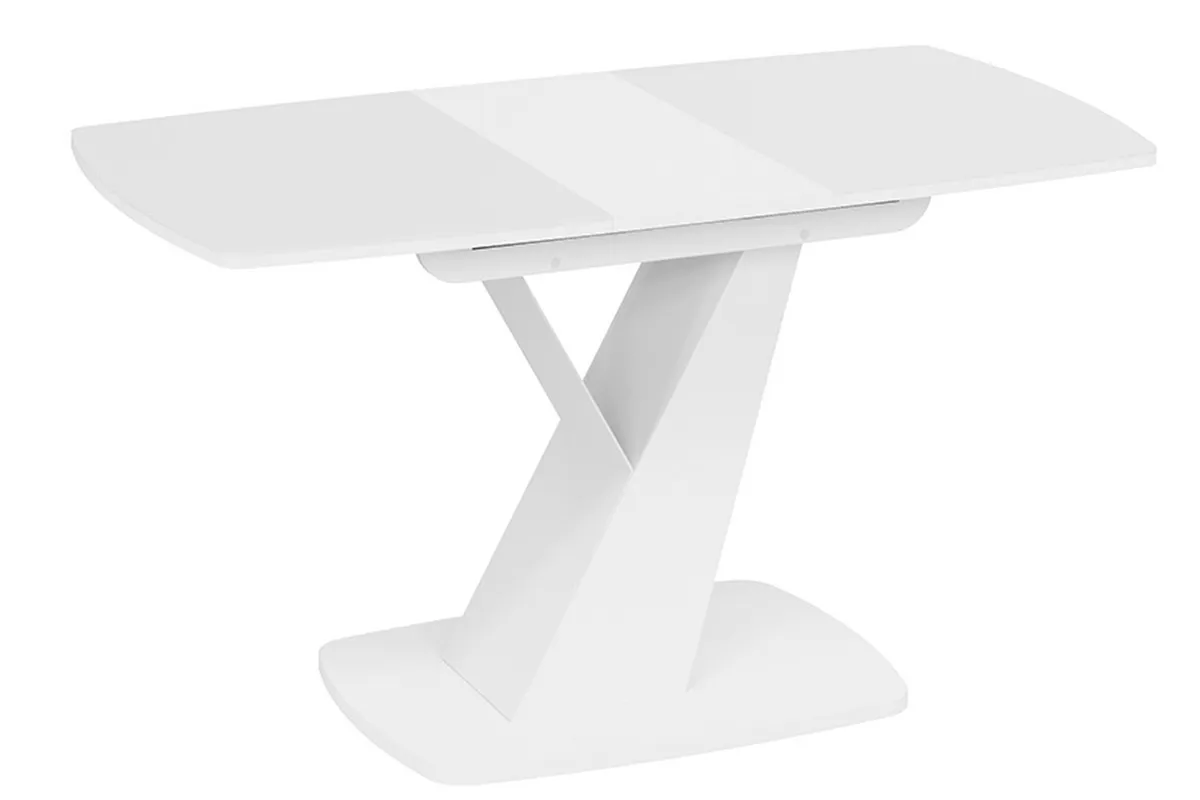 Стол обеденный Гарда Тип 1 (Белый / Стекло матовое белое)