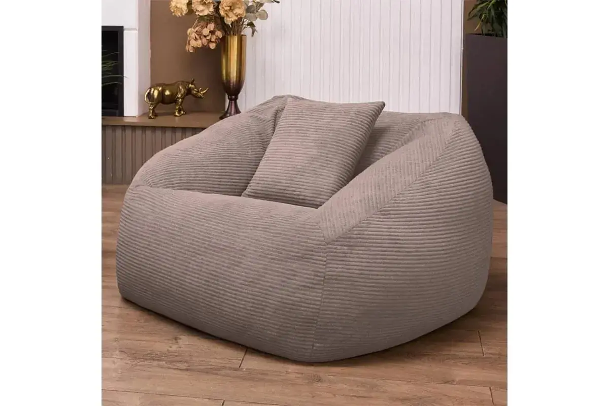 Бескаркасное кресло Нова (Вельвет / Бежевый песочный) 5XL