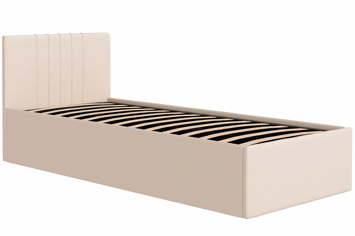 Кровать Соло односпальная с ПМ 90х200 (Newtone Light Beige/Светло-бежевый)