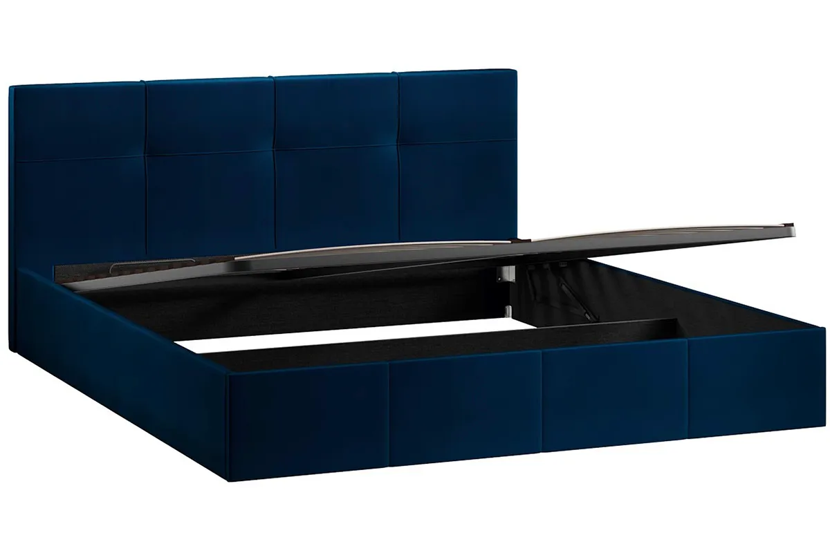 Кровать Лора с ПМ и заглушиной 180х200 (Велюр / Confetti Blue)