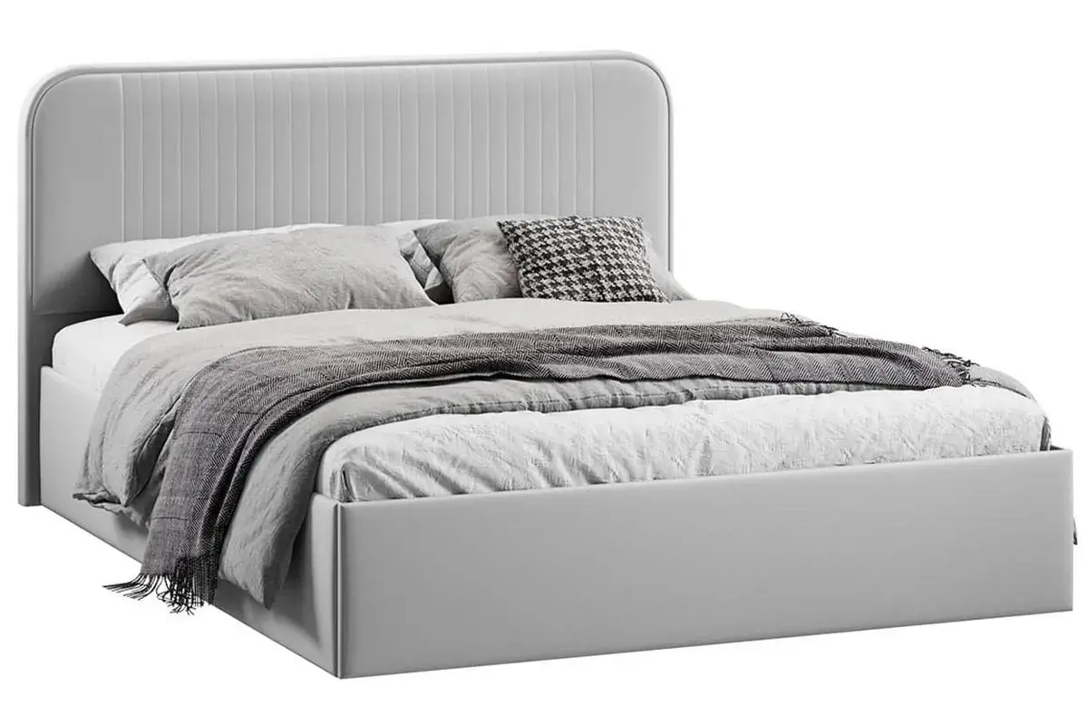 Кровать Тиффани c подъемным механизмом Тип 1 и заглушиной 180х200 (Велюр / Confetti Silver)