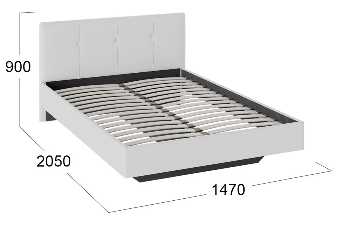 Кровать Элис с мягкой обивкой Тип 1 Исп.2 140х200 (Белая)