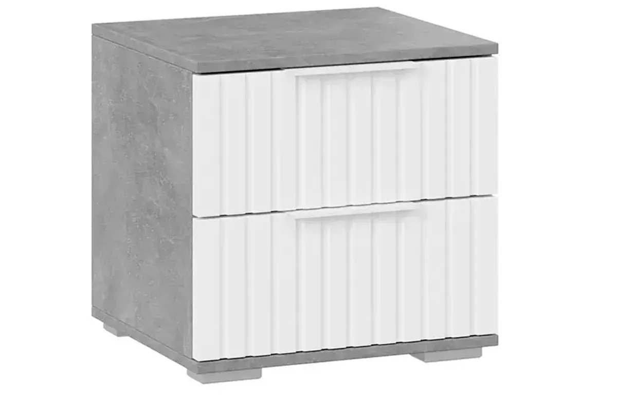 Тумба прикроватная Хилтон (Ателье светлый/Белый матовый)