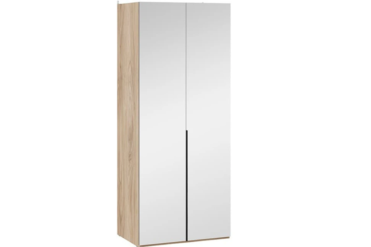 Шкаф для одежды Порто СМ-393.07.004 с 2 зеркальными дверями (580) (Яблоня Беллуно/Графит)