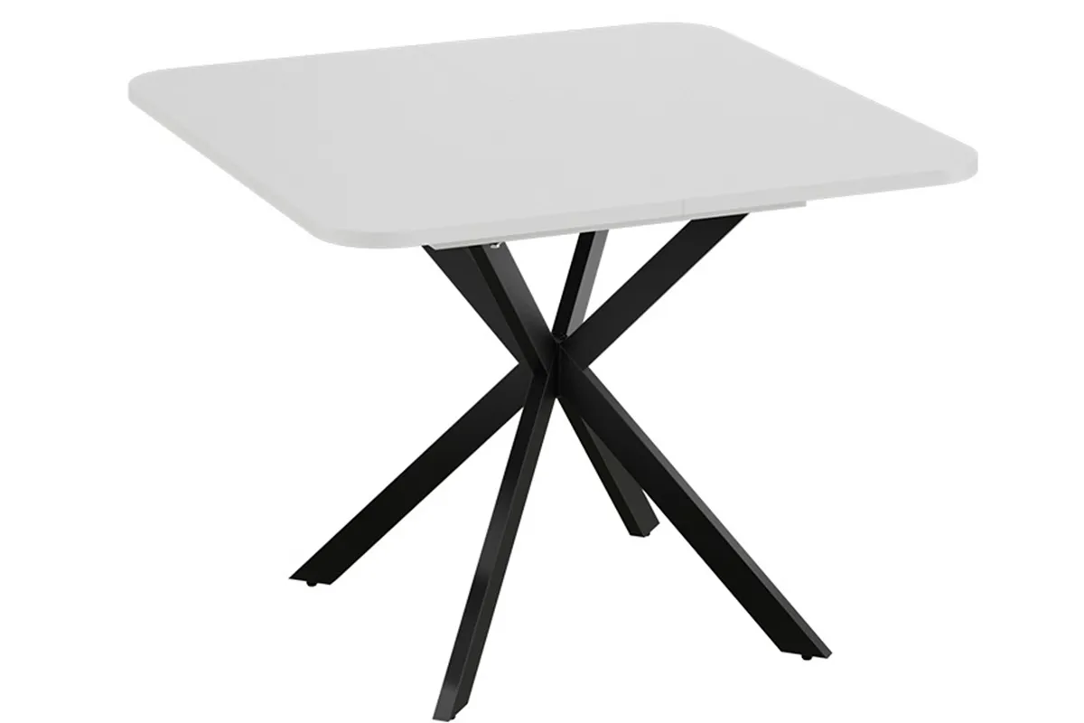 Стол обеденный Лиссабон раздвижной Тип 1 (Черный муар / Белый)