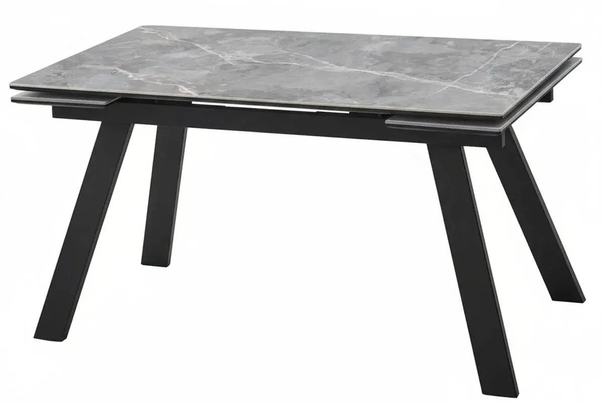 Стол обеденный Морис-2 (1400 / 1800) (ст. №2 / Керамика FNZ9206050 / МДФ черная кварц / Металл черный)