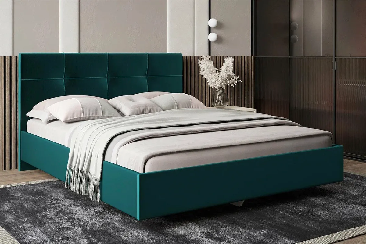 Кровать Kapriz с ПМ 180х200 Newtone Emerald / Зеленый)