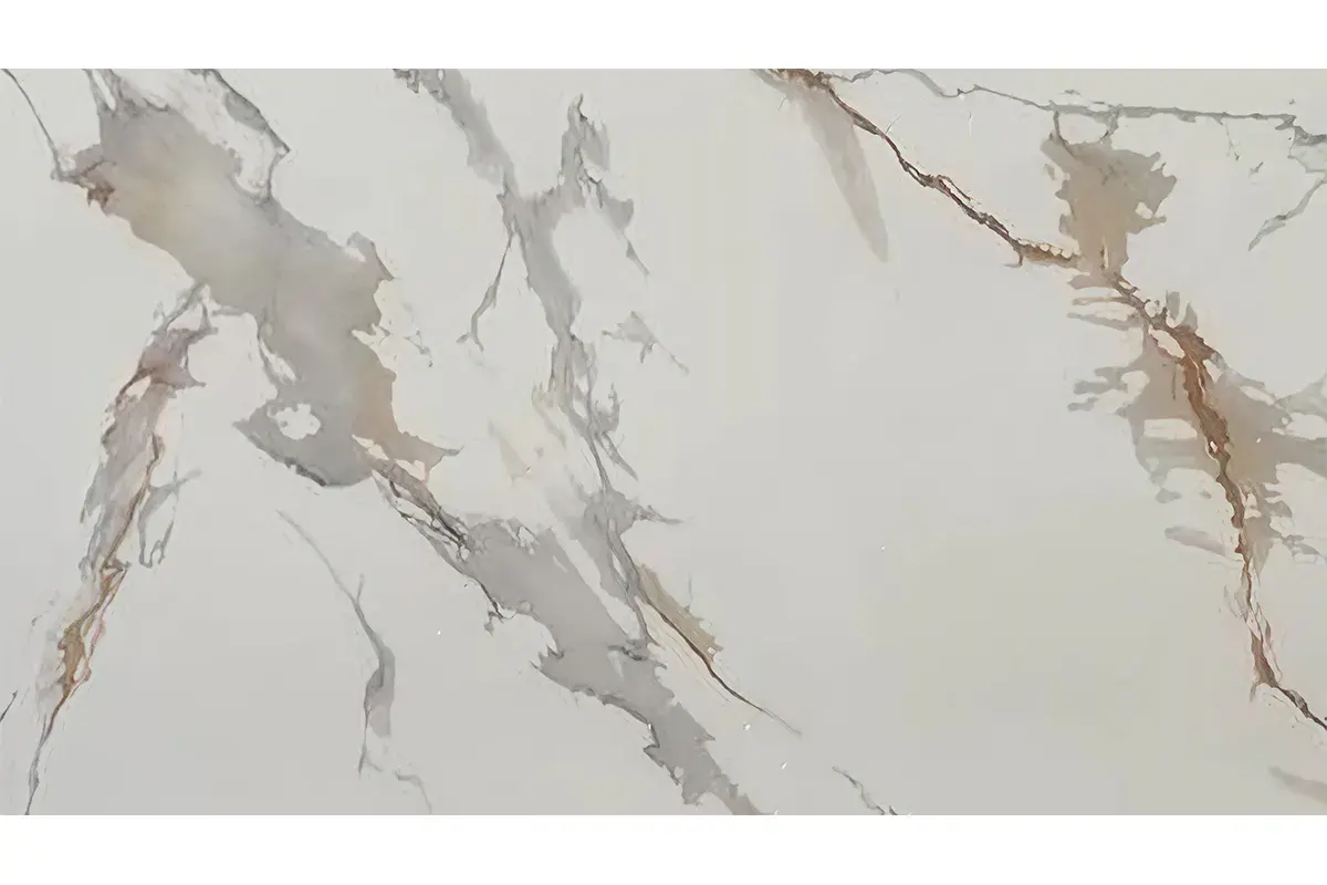 Стол обеденный Норд 1400х800 (Керамика YB 8020116BG Calacatta Gold / ЛДСП с черной кромкой / Металл черный)