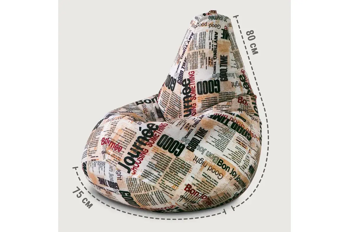 Кресло-мешок Груша Стандарт 3XL (Мебельный хлопок / Газета)