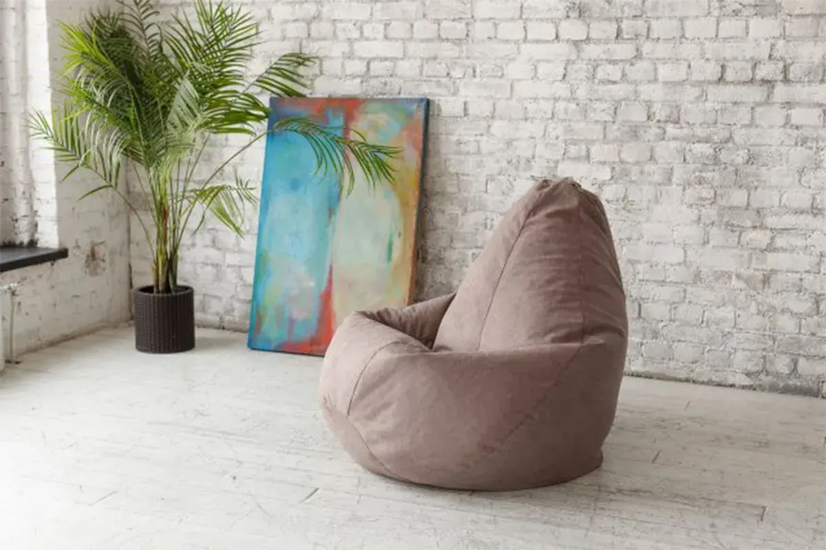 Кресло Мешок (Бежевый / Велюр) XL