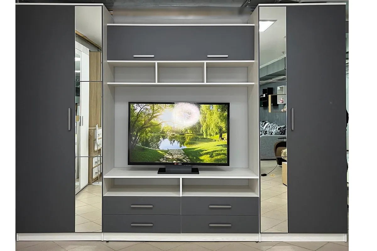 Гостиная Палермо-7 (Анкор белый/Графит)