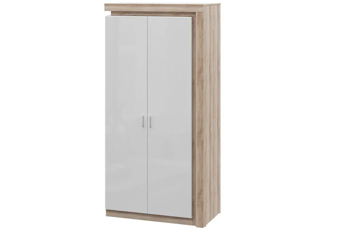 Шкаф для одежды 2-х дверный Люмен 24 (Дуб сакраменто/Белый снег)
