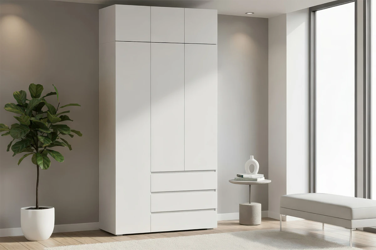 Шкаф с антресолью 3-створчатый Веста (Белый)