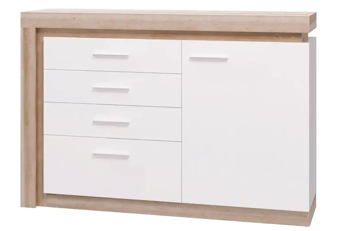 Комод Люмен 3 белый снег глянец
