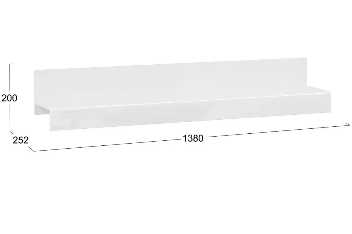 Полка настенная Фьюжн ТД-260.03.21 (Белый глянец/Белый)