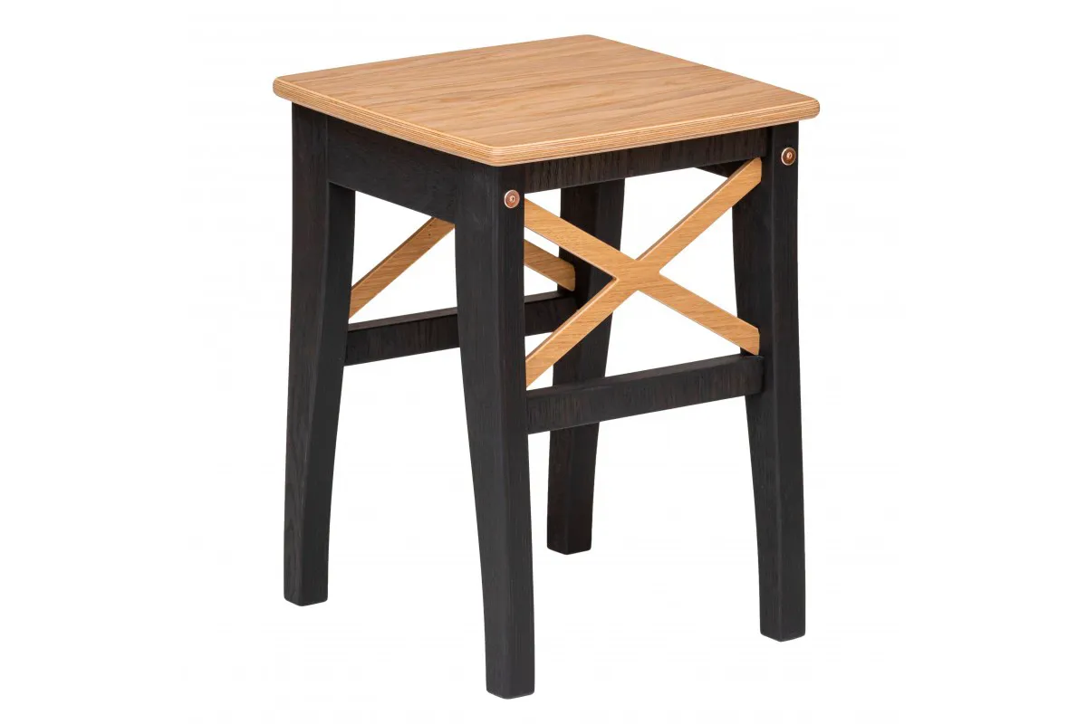 Табурет Марк 1 (Черный / Шпон дуба)