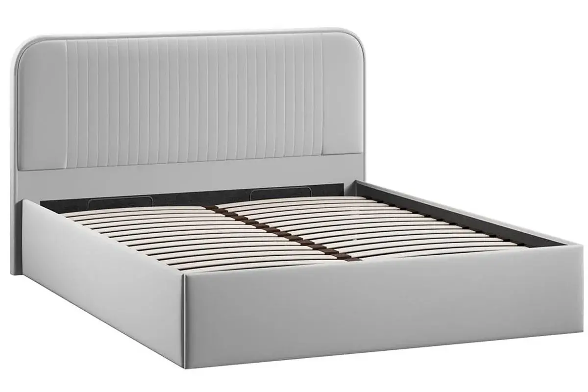 Кровать Тиффани c подъемным механизмом Тип 1 и заглушиной 180х200 (Велюр / Confetti Silver)