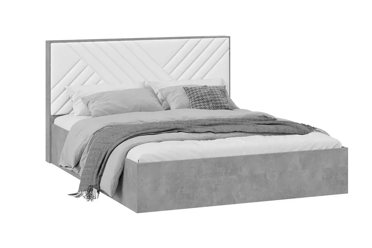 Кровать универсальная Хилтон Тип 1 160х200 (Ателье светлый/Белый)