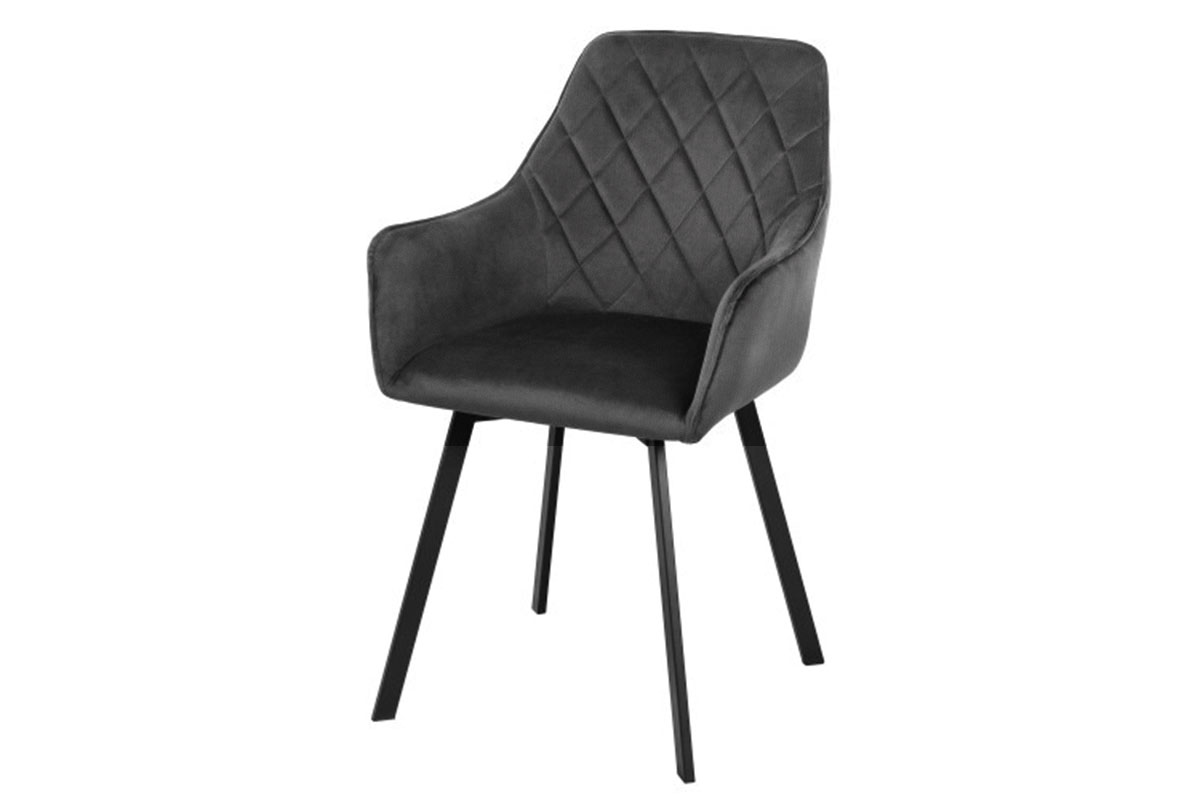 Стул поворотный Бостон (Муар черный / Велюр Dream grafit) СРП-156