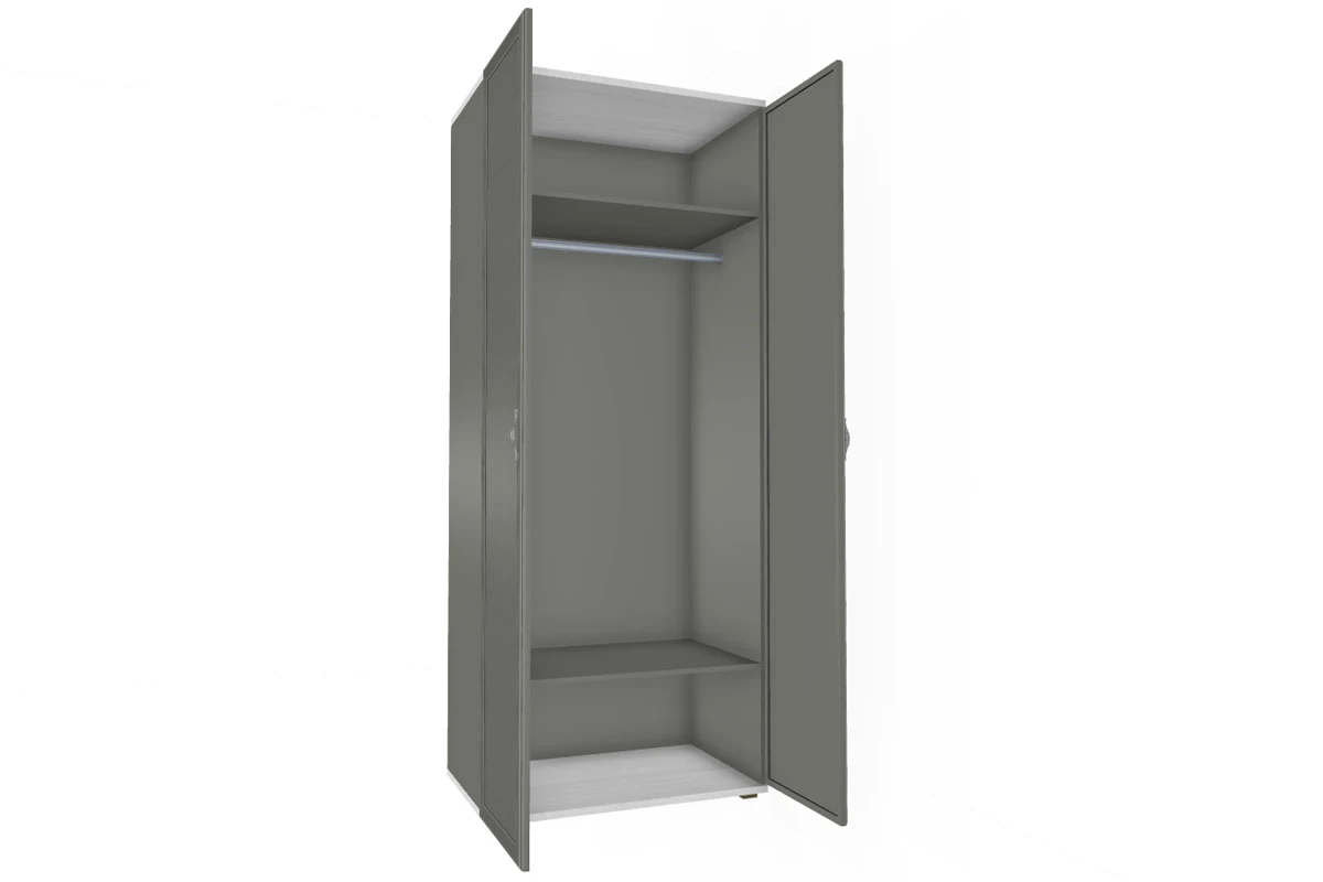 Шкаф для одежды и белья ШК-1004-СЯ-СО (Снежный Ясень/Серый Оникс)