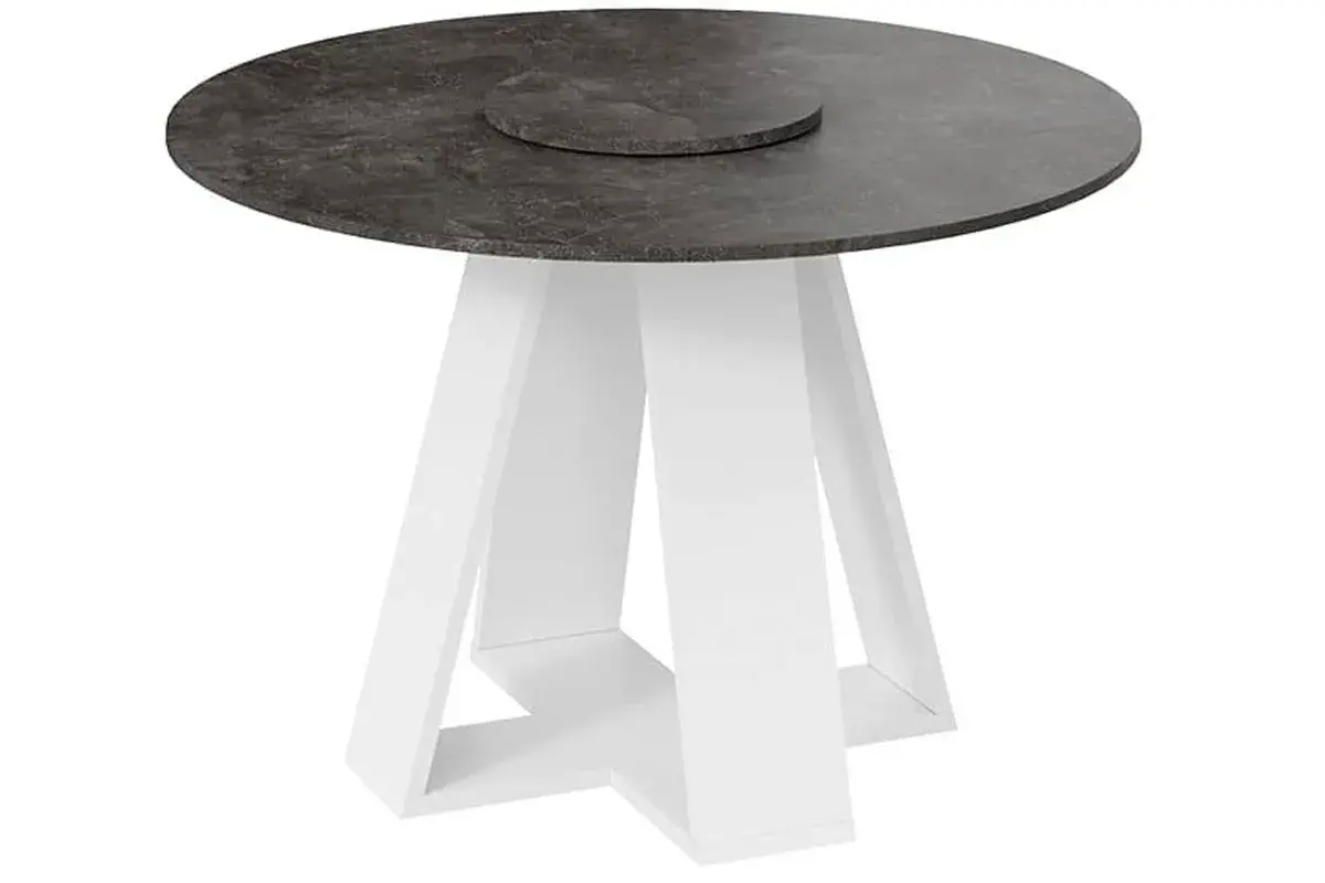 Стол обеденный Райнер Тип 1 (Белый/Ателье темный)