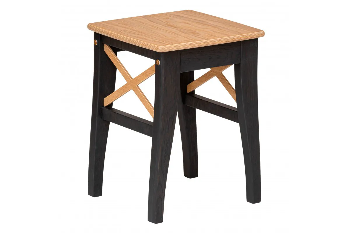 Табурет Марк 1 (Черный / Шпон дуба)