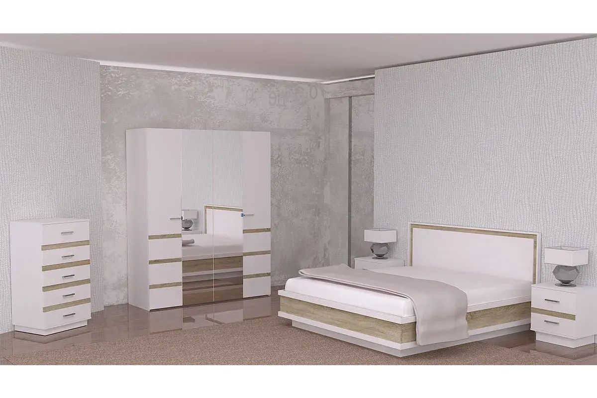 Спальня Анона (Белый/Дуб Сонома) фото