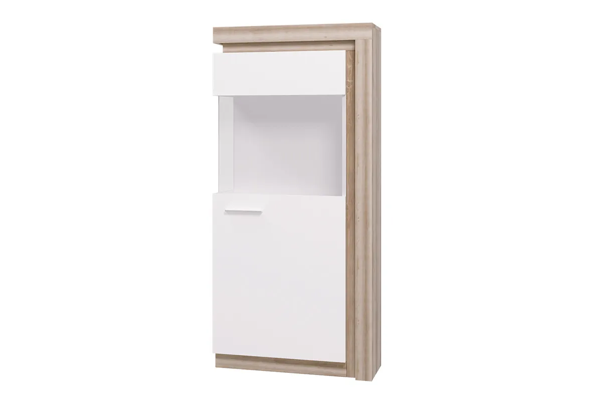 Шкаф-витрина Люмен 1 белый снег глянец