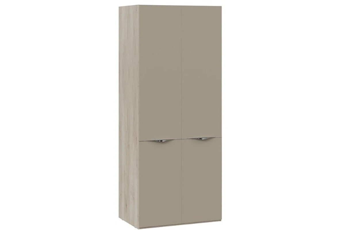 Шкаф для одежды с 2 дверями со стеклом Глосс СМ-319.07.211 (Батл Рок/Стекло/Мокко матовый)
