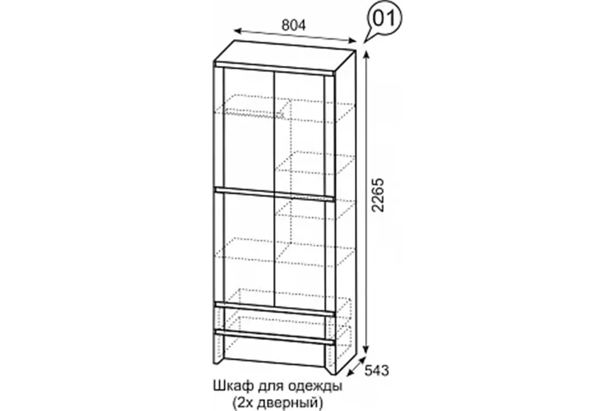 Твист 1 Шкаф для одежды 2-х дверный фото
