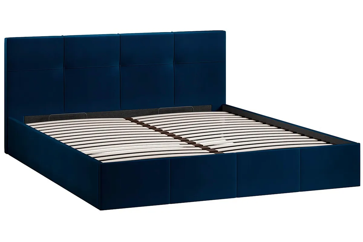 Кровать Лора с ПМ и заглушиной 180х200 (Велюр / Confetti Blue)