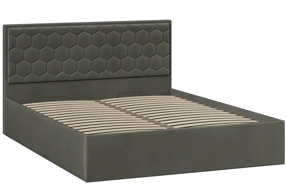 Кровать универсальная Порто с ПМ 160х200 без заглушины (Велюр/Confetti Stone)