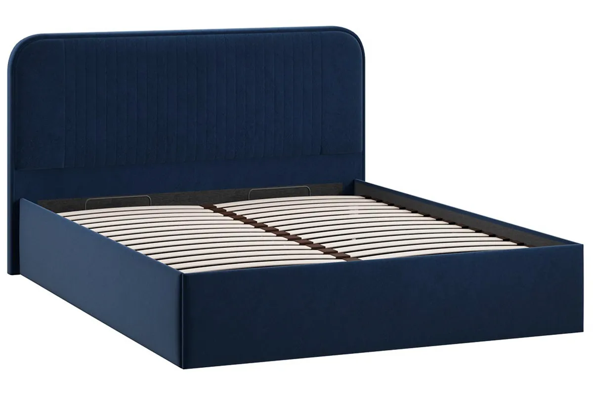 Кровать Тиффани Тип 1 с ПМ и заглушиной 160х200 (Микровелюр/Wellmart Blue)