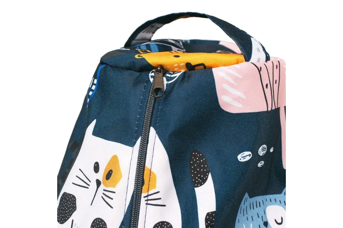 Кресло-мешок Груша Миди 2XL (Мебельный хлопок / Коты непоседы синие)