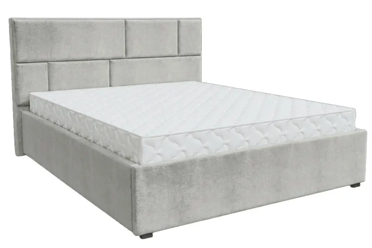 Кровать Невада-1 с ПМ 160х200 (LOVERS-6 серебро) 2 кат.