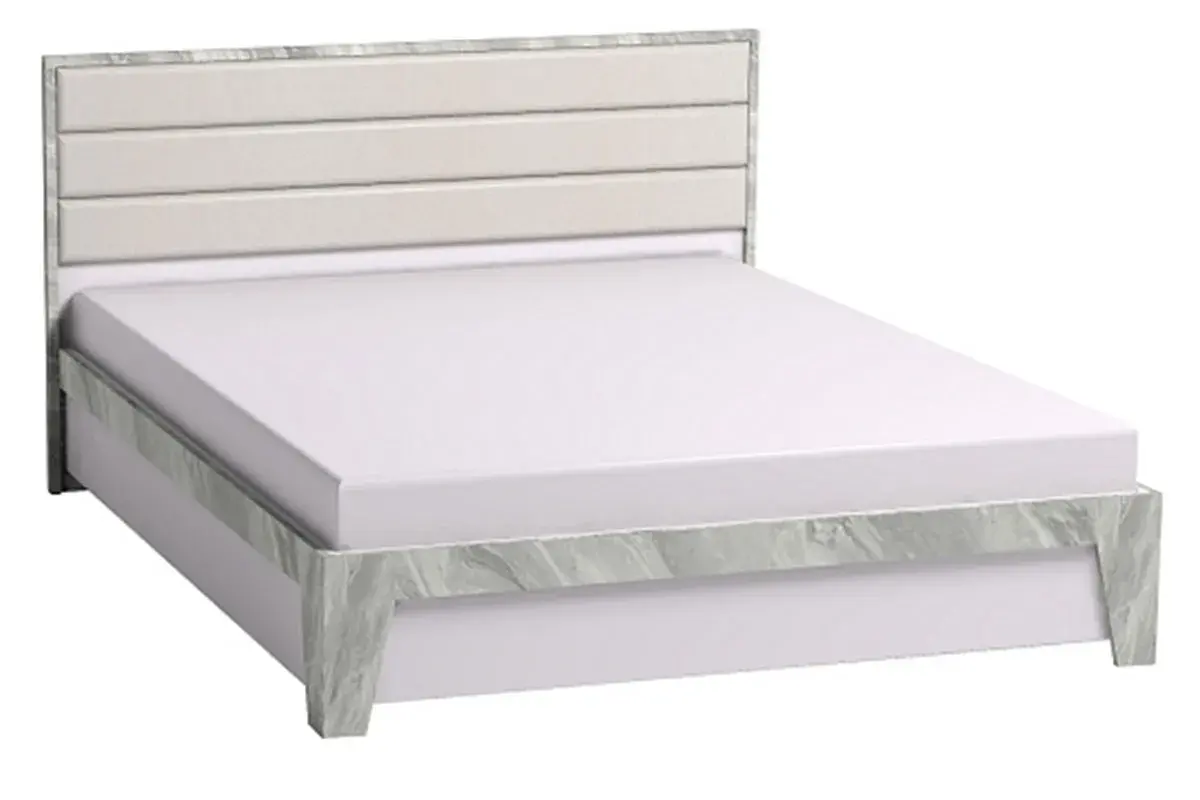 Кровать Айрис 307 Люкс без орт. основания 160х200 (Белый / Статуарио)