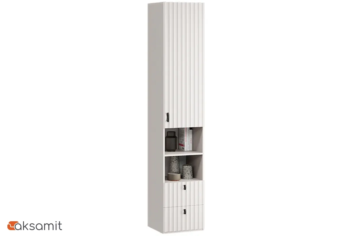 Шкаф комбинированный Тиффани Исп.2 с 1 дверью / 2 ящика (Кашемир / Кашемир матовый)