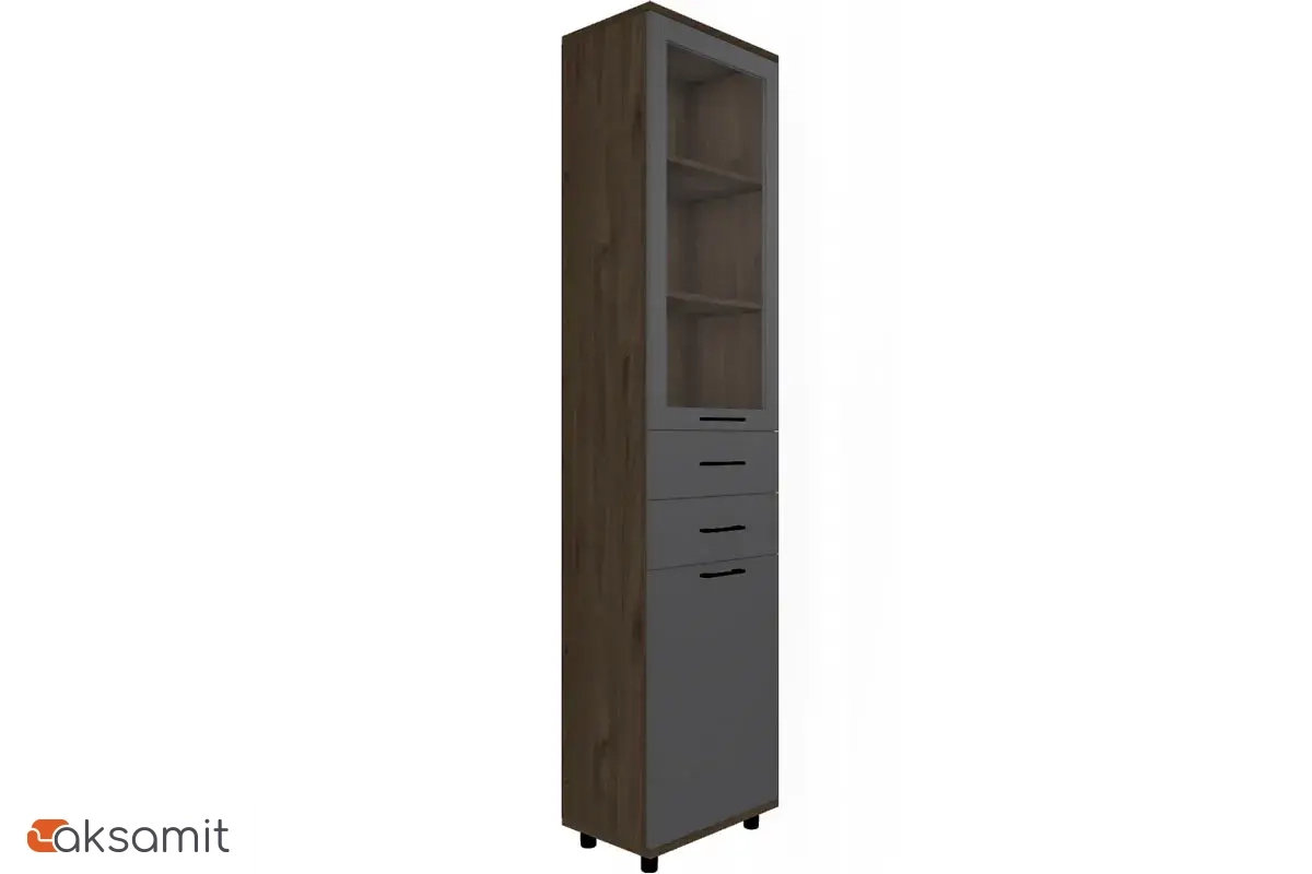 Шкаф многоцелевой ШК-5046-ГТ-АМ (Гикори Джексон Темный/Антрацит Матовый) Шкаф многоцелевой ШК-5046-ГТ-АМ (Гикори Джексон Темный/Антрацит Матовый)