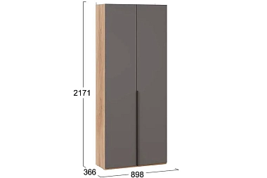 Шкаф для одежды Порто СМ-393.07.223 (366) (Яблоня Беллуно/Графит софт)