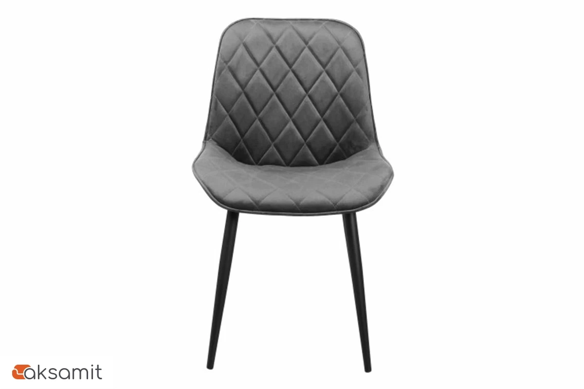 Стул Аура каркас Муар черный, велюр (Velluto 18 серый) СРП-032
